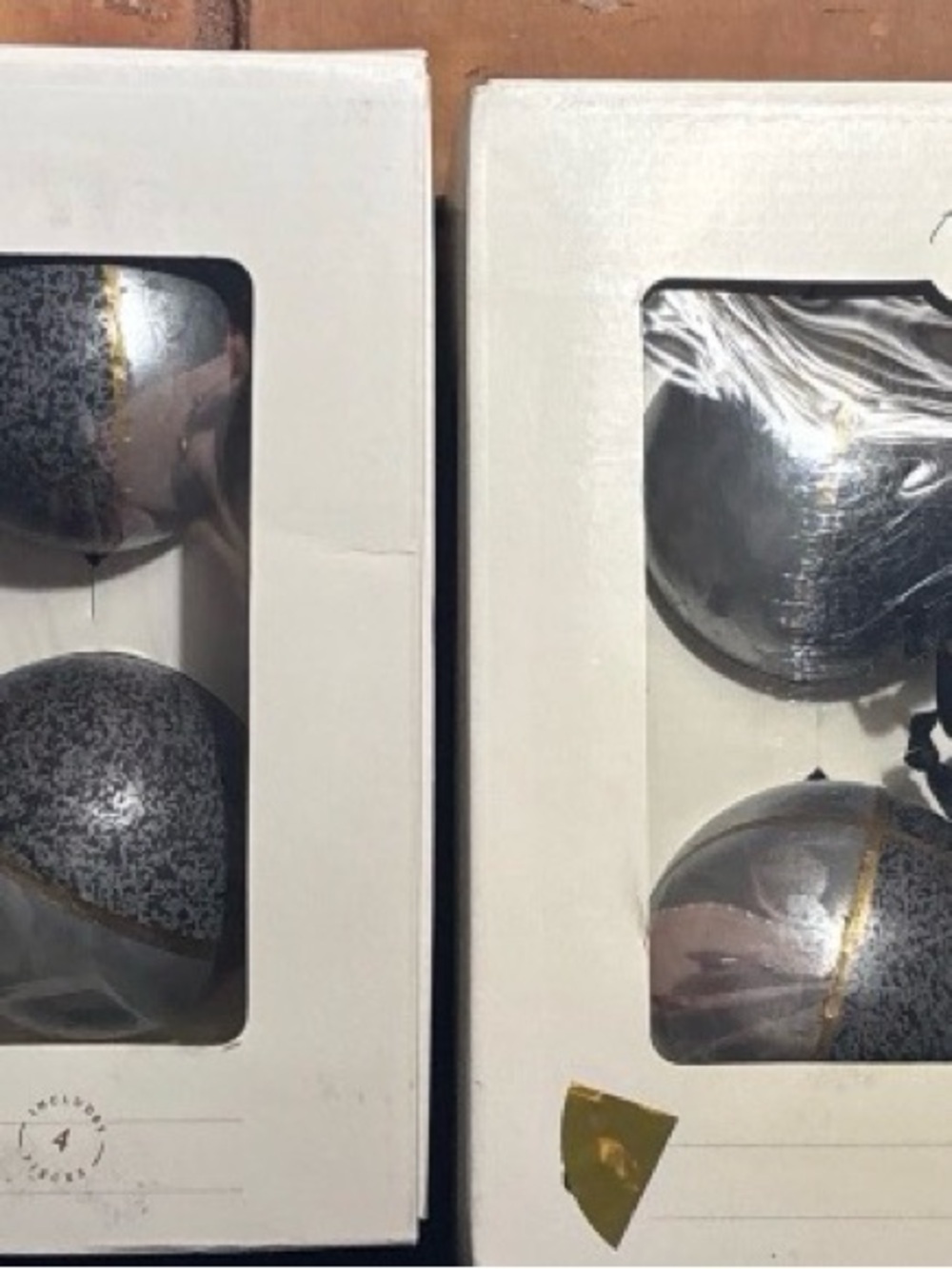 Hearth And Hand With Magnolia Black And Silver Metal Christmas Ornaments Set 2